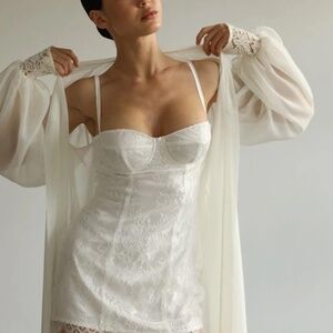 Long Chiffon Bridal Robe
